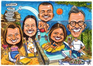 Family Group Caricature