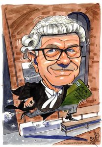 retirement caricature of a judge